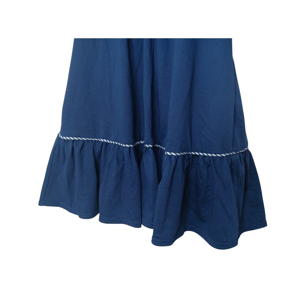 New with tags Umgee French Terry Mini Dress S Blue Ruffle Striped Trim Boho - Picture 7 of 16
